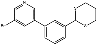 3-(3-(1,3-DITHIAN-2-YL)PHENYL)-5-BROMOPYRIDINE Struktur