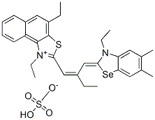 ethyl 1-ethyl-2-[2-[(3-ethyl-5,6-dimethyl-3H-benzoselenazol-2-ylidene)methyl]-1-butenyl]naphtho[1,2-d]thiazolium sulphate Struktur