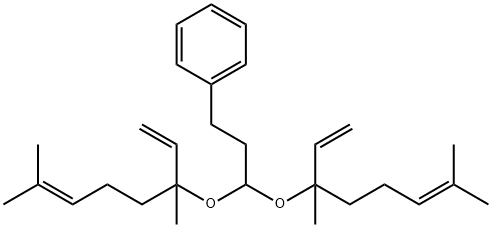 [3,3-bis[(1,5-dimethyl-1-vinyl-4-hexenyl)oxy]propyl]benzene  Struktur