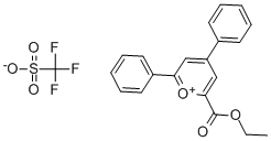 2-(ETHOXYCARBONYL)-4,6-DIPHENYLPYRANIUM TRIFLUOROMETHANESULFONATE Struktur