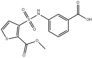 2-THIOPHENECARBOXYLIC ACID, 3-[[(3-CARBOXYPHENYL)AMINO]SULFONYL]-, 2-METHYL ESTER Struktur