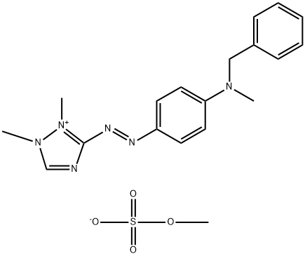 3-[[4-[benzylmethylamino]phenyl]azo]-1,2-dimethyl-1H-1,2,4-triazolium methyl sulphate Struktur