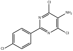 2-(4-CHLOROPHENYL)-4,6-DICHLORO-5-PYRIMIDINAMINE Struktur