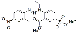 disodium 2-[1-ethyl-3-(2-methyl-4-nitrophenyl)-2-triazenyl]-5-sulphonatobenzoate Struktur