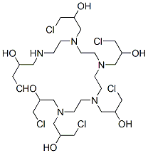 1,19-dichloro-7,10,13,16-tetrakis(3-chloro-2-hydroxypropyl)-4,7,10,13,16-pentaazanonadecane-2,18-diol Struktur