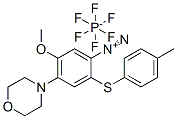 5-methoxy-4-(morpholin-4-yl)-2-[(p-tolyl)thio]benzenediazonium hexafluorophosphate Struktur