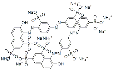 7-hydroxy-8-[[4-[(3-phosphonophenyl)azo]-2-sulphophenyl]azo]naphthalene-1,3-disulphonic acid, ammonium sodium salt  Struktur