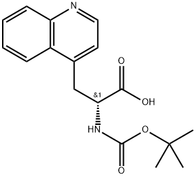 2-((tert-Butoxycarbonyl)amino)-3-(quinolin-4-yl)propanoic acid Struktur