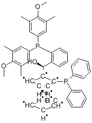 (S)-(-)-[(S)-2-DIPHENYLPHOSPHINOFERROCENYL][2-BIS(3,5-DIMETHYL-4-METHOXYPHENYL)PHOSPHINOPHENYL]METHANOL Struktur