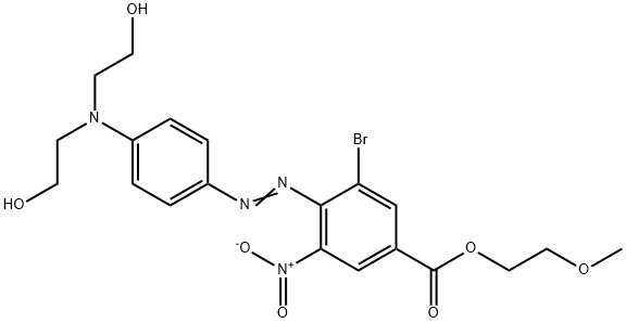 2-methoxyethyl 4-[[4-[bis(2-hydroxyethyl)amino]phenyl]azo]-3-bromo-5-nitrobenzoate Struktur