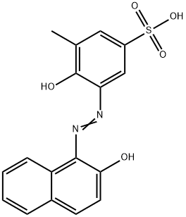 4-hydroxy-3-[(2-hydroxy-1-naphthyl)azo]-5-methylbenzenesulphonic acid Struktur