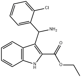 3-[AMINO(2-CHLOROPHENYL)METHYL]-2-INDOLECARBOXYLIC ACID ETHYL ESTER Struktur