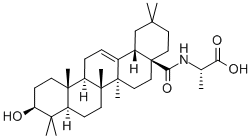 N-[(3beta)-3-Hydroxy-28-oxoolean-12-en-28-yl]-L-alanine Struktur