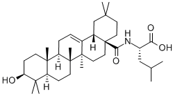 N-[(3beta)-3-Hydroxy-28-oxoolean-12-en-28-yl]-L-leucine Struktur