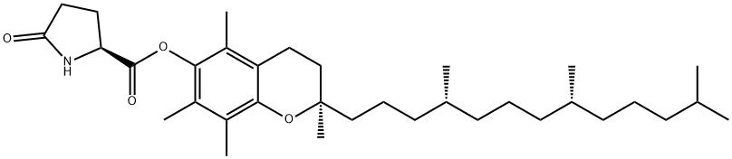 [2R-[2R*(4R*,8R*)]]-3,4-dihydro-2,5,7,8-tetramethyl-2-(4,8,12-trimethyltridecyl)-2H-1-benzopyran-6-yl 5-oxo-L-prolinate Struktur