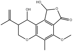 1,7,8,9-Tetrahydro-1,9-dihydroxy-4-methoxy-5-methyl-8-(1-methylethenyl)-3H-furo[3,4-f][1]benzopyran-3-one Struktur