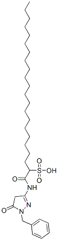 1-[[1-benzyl-4,5-dihydro-5-oxo-1H-pyrazol-3-yl]amino]-1-oxodocosane-2-sulphonic acid Struktur