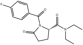 (S)-N,N-diethyl-1-(4-fluorobenzoyl)-5-oxopyrrolidine-2-carboxamide Struktur