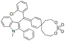 [4-[(2-chlorophenyl)(1-methyl-2-phenyl-1H-indol-3-yl)methylene]-2,5-cyclohexadien-1-ylidene]diethyl methyl sulphate  Struktur