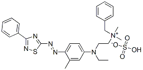 benzyl[2-[ethyl[4-[(3-phenyl-1,2,4-thiadiazol-5-yl)azo]-m-tolyl]amino]ethyl]dimethylammonium hydrogen sulphate Struktur