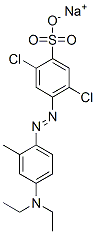 sodium 2,5-dichloro-4-[[4-(diethylamino)-o-tolyl]azo]benzenesulphonate Struktur