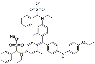 hydrogen [4-[[4-[(4-ethoxyphenyl)amino]phenyl][4-[ethyl(sulphonatobenzyl)amino]-o-tolyl]methylene]-3-methylcyclohexa-2,5-dien-1-ylidene](ethyl)(sulphonatobenzyl)ammonium, sodium salt Struktur