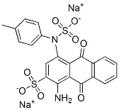 disodium 1-amino-9,10-dihydro-4-(4-methylsulphonatoanilino)-9,10-dioxoanthracene-2-sulphonate Struktur