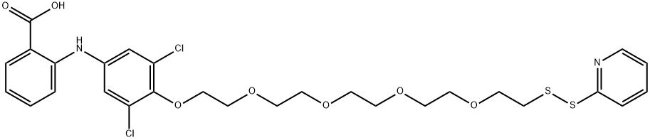 Benzoic  acid,  2-[[3,5-dichloro-4-[[14-(2-pyridinyldithio)-3,6,9,12-tetraoxatetradec-1-yl]oxy]phenyl]amino]- Struktur