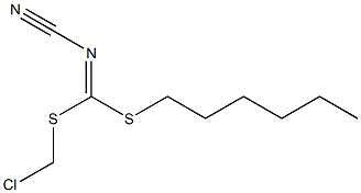 Carbonimidodithioic acid, cyano-, chloromethyl hexyl ester Struktur