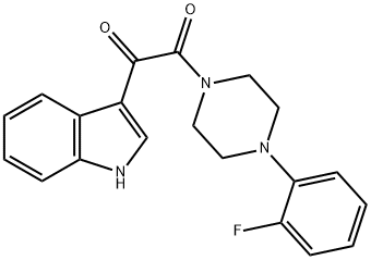 1-[4-(2-fluorophenyl)piperazino]-2-(1H-indol-3-yl)-1,2-ethanedione Struktur