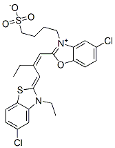 5-Chloro-2-[2-[(5-chloro-3-ethyl-2(3H)-benzothiazolylidene)methyl]-1-butenyl]-3-(4-sulfobutyl)benzoxazolium,inner salt Struktur