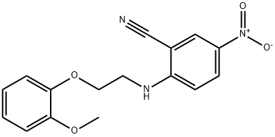 2-{[2-(2-methoxyphenoxy)ethyl]amino}-5-nitrobenzonitrile Struktur