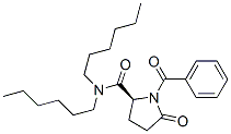 (S)-1-benzoyl-N,N-dihexyl-5-oxopyrrolidine-2-carboxamide Struktur