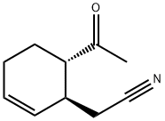 2-Cyclohexene-1-acetonitrile, 6-acetyl-, trans- (9CI) Struktur