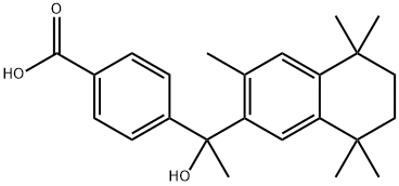 4-[1-Hydroxy-1-(5,6,7,8-tetrahydro-3,5,5,8,8-pentamethyl-2-naphthalenyl)ethyl]benzoic acid Struktur