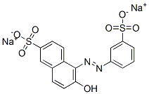 6-hydroxy-5-[(3-sulphophenyl)azo]naphthalene-2-sulphonic acid, sodium salt Struktur