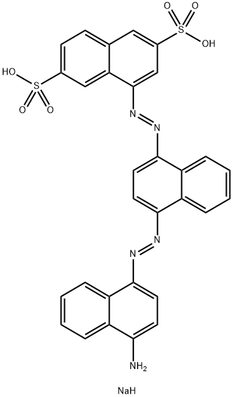 4-[[4-[(4-amino-1-naphthyl)azo]-1-naphthyl]azo]naphthalene-2,6-disulphonic acid, sodium salt  Struktur