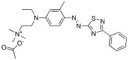 [2-[ethyl[3-methyl-4-[(3-phenyl-1,2,4-thiadiazol-5-yl)azo]phenyl]amino]ethyl]trimethylammonium acetate Struktur