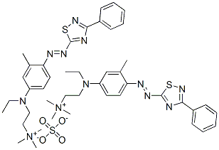 [2-[ethyl[3-methyl-4-[(3-phenyl-1,2,4-thiadiazol-5-yl)azo]phenyl]amino]ethyl]trimethylammonium sulphate Struktur