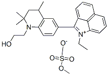 1-ethyl-2-[1,2,3,4-tetrahydro-1-(2-hydroxyethyl)-2,2,4-trimethyl-6-quinolyl]benz[cd]indolium methyl sulphate Struktur