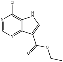 ETHYL 4-CHLORO-5H-PYRROLO[3,2-D]PYRIMIDINE-7-CARBOXYLATE Struktur