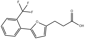 3-(5-(2-(Trifluoromethyl)phenyl)furan-2-yl)propionic acid Struktur