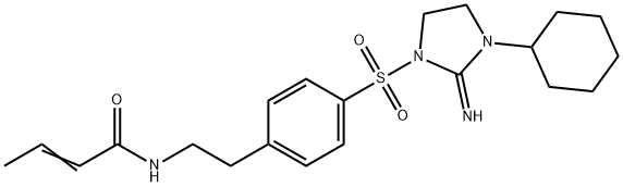 1-((4-(2-(crotonylamino)ethyl)phenyl)sulfonyl)-3-cyclohexyl-2-iminoimidazolidine Struktur