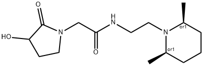 N-[2-[(2R,6S)-2,6-dimethyl-1-piperidyl]ethyl]-2-(3-hydroxy-2-oxo-pyrro lidin-1-yl)acetamide Struktur