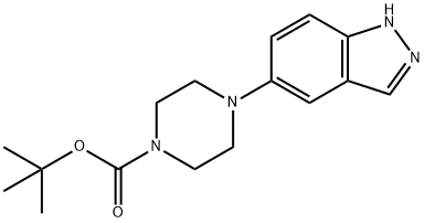 tert-Butyl 4-(1H-indazol-5-yl)piperazine-1-carboxylate Struktur