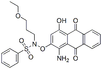 [(1-amino-9,10-dihydro-4-hydroxy-9,10-dioxo-2-anthryl)oxy]-N-(3-ethoxypropyl)benzenesulphonamide Struktur