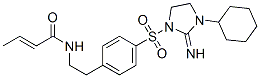 (E)-N-[2-[4-[(3-Cyclohexyl-2-iminoimidazolidin-1-yl)sulfonyl]phenyl]ethyl]-2-butenamide Struktur