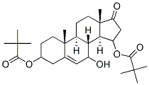 Androst-5-en-17-one, 3,15-bis(2,2-dimethyl-1-oxopropoxy)-7-hydroxy-, Struktur