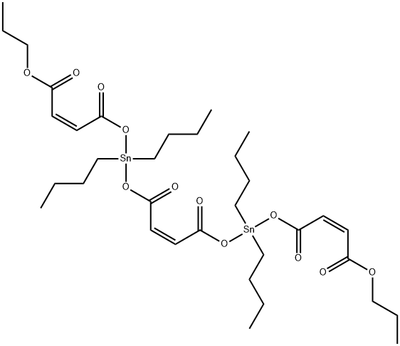 dipropyl (Z,Z,Z)-6,6,13,13-tetrabutyl-4,8,11,15-tetraoxo-5,7,12,14-tetraoxa-6,13-distannoctadeca-2,9,16-trienedioate Struktur