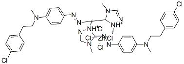 bis[5-[[4-[[(4-chlorobenzyl)methyl]methylamino]phenyl]azo]-1,4-dimethyl-1H-1,2,4-triazolium] tetrachlorozincate(2-) Struktur